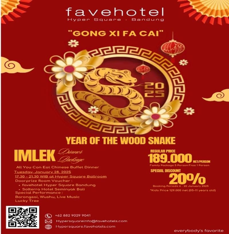 Dinner Imlek All You Can Eat di Favehotel Hyper Square