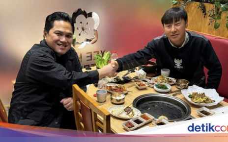 Erick Thohir Senang Jajan Enak hingga Makan Bareng Shin Tae-yong