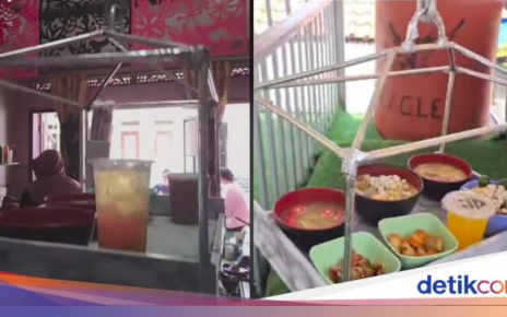 Kreatif! Warung Seblak Ini Antar Pesanan ke Lantai 2 Pakai Crane
