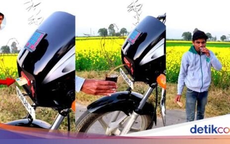 Heboh! Pria Sulap Motornya Jadi Mesin Penjual Soda