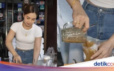 Viral! Wanita Cantik Ini Jual Kopi dan Thai Tea Kaki Lima