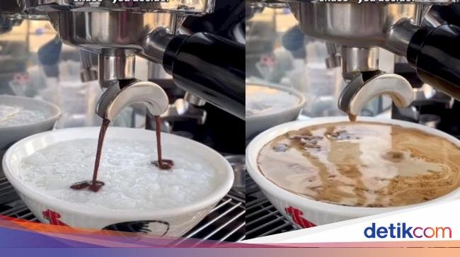 Nyeleneh! Ada Sajian Bubur Disiram Espresso, Mau Coba?