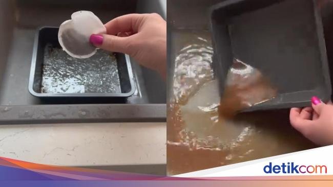 Hanya Pakai Kantong Teh, Loyang Berminyak Bisa Kinclong