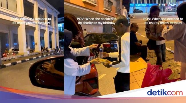 Mulia! Sepasang Kekasih Rayakan Ulang Tahun dengan Berbagi Makanan