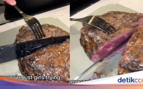 Masak Steak Pakai Wajan Besi, Wanita Ini Kaget Dalamnya Masih Mentah
