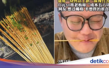 Tusuk Sate Bumbu Pedas, Camilan 0 Kalori Nyeleneh yang Viral di China
