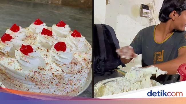 Jijik! Proses Bikin Kue Ulang Tahun Ini Pakai Tangan Telanjang