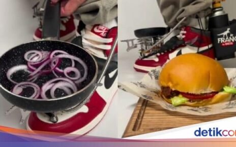 Pria Ini Modifikasi Sepatu Agar Bisa Masak Burger