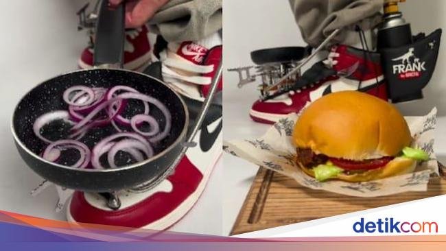 Pria Ini Modifikasi Sepatu Agar Bisa Masak Burger