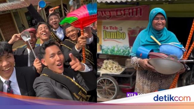 Lulus Sekolah, Pelajar Ini Beri Hadiah Alat Dapur Warung Langganan