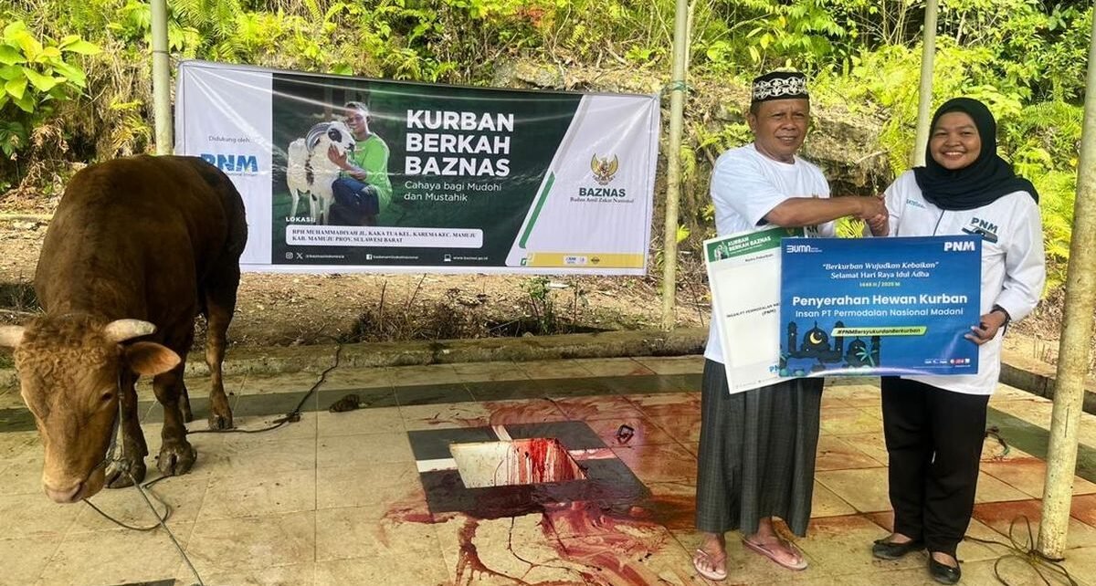 PNM Gandeng Baznas Salurkan Hewan Kurban untuk Masyarakat 3T