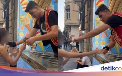 Pelecehan! Penjual Es Krim Turki Taruh Cone Es Krim di Dada Wanita
