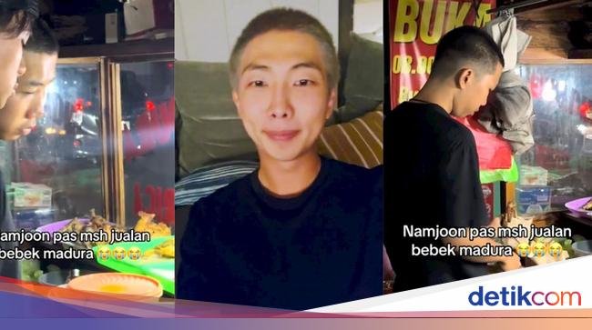 Viral! Penjual Nasi Bebek di Bekasi Mirip Namjoon BTS