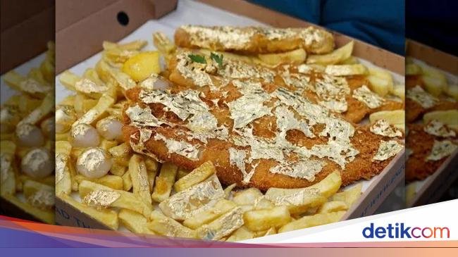 Mewah Banget! Penampakan Fish and Chips Rp 1,8 Juta Berlapis Emas