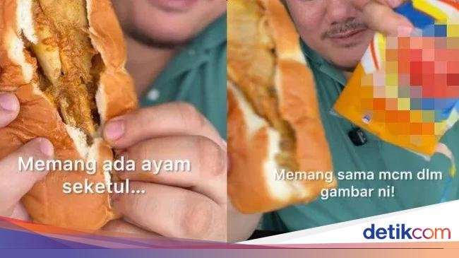 Hoax! Influencer Bikin Konten Settingan Roti Kari Isi Paha Ayam Utuh