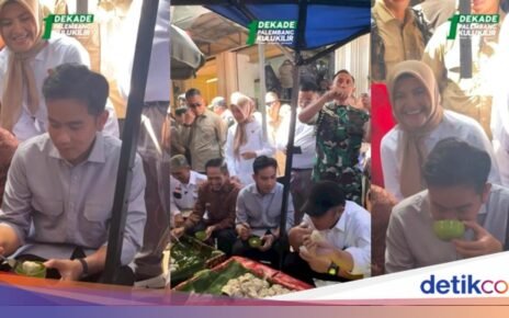 Heboh! Gibran Belajar Makan Pempek di Pasar Tumpah Palembang