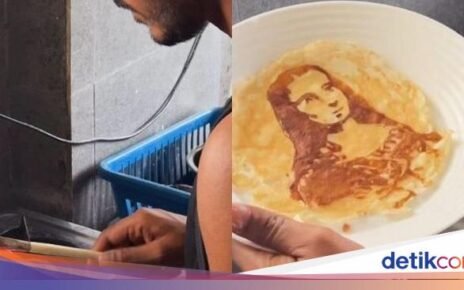 Keren! Pria Ini Buat Lukisan Mona Lisa di Atas Telur Dadar