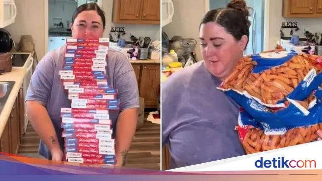 Nyetok 32 Kardus Pizza hingga 14 Blok Keju, Belanjaan Ibu Ini Jadi Sorotan