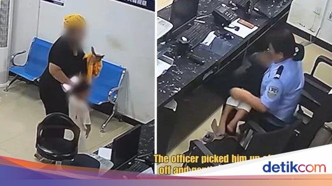 Haru! Kisah Pengantar Makanan Titip Anak ke Polisi Saat Hujan Deras