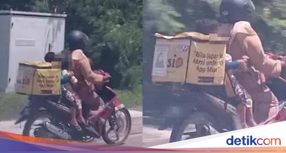 Demi Uang Tambahan, Ibu Ini Bawa 3 Anak Saat Jadi Pengantar Makanan