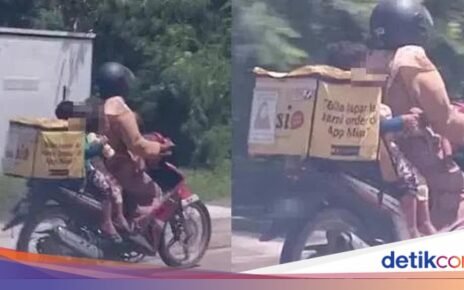 Demi Uang Tambahan, Ibu Ini Bawa 3 Anak Saat Jadi Pengantar Makanan