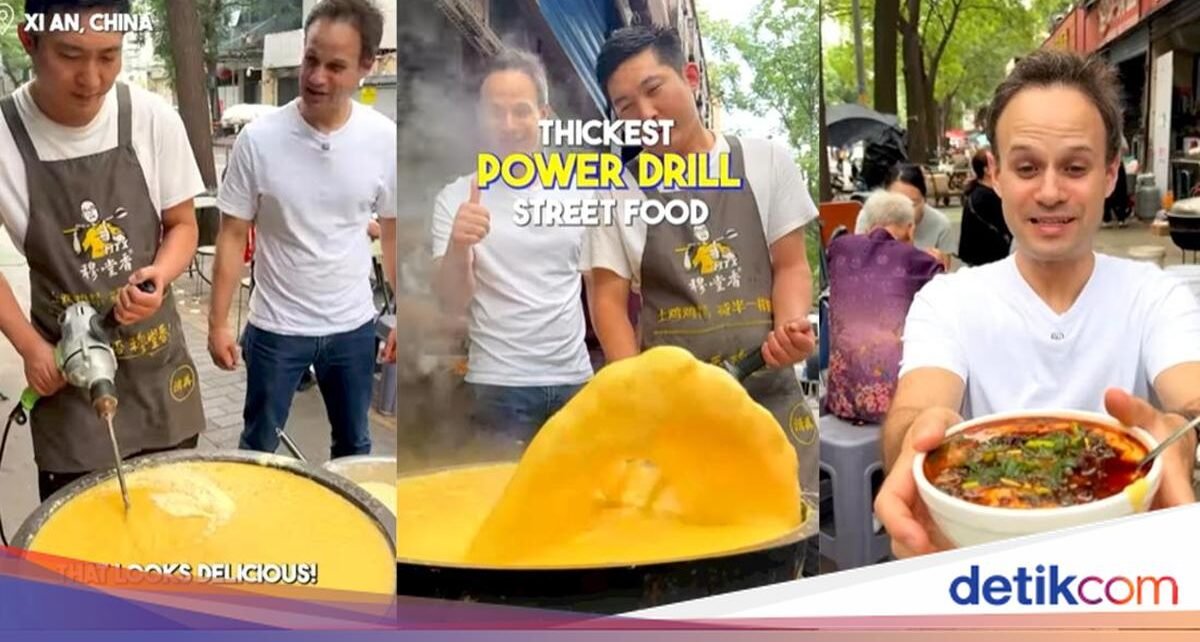 Penjual Bubur Aduk Makanan pakai Bor, Netizen Puji sekaligus Heran