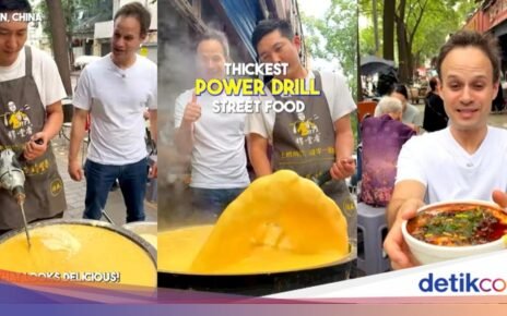 Penjual Bubur Aduk Makanan pakai Bor, Netizen Puji sekaligus Heran
