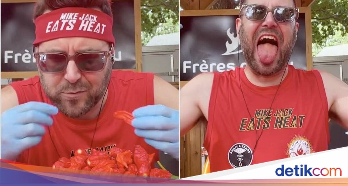 Ekstrem Banget! Pria Ini Makan 50 Cabai Terpedas Dunia dalam 15 Menit