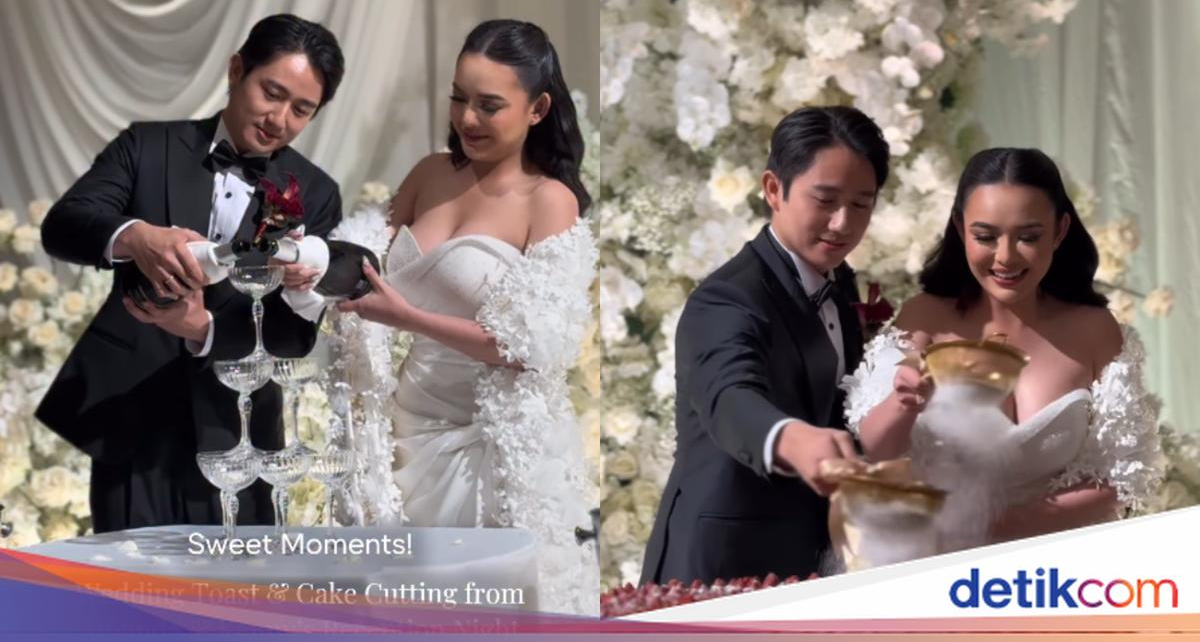 Tuang Champagne dan Cake Spesial Meriahkan Pernikahan Amanda Manopo