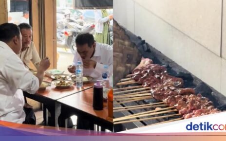 Usai HUT TNI ke-80 di Monas, 3 Menteri Makan Siang di Sate Keroncong