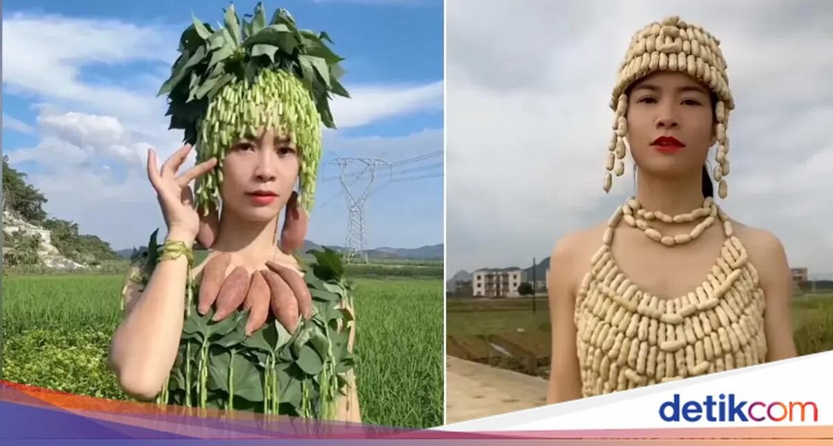 Kreatif! Konten Kreator Ini Bikin Gaun Mewah dari Kulit Kacang dan Jagung