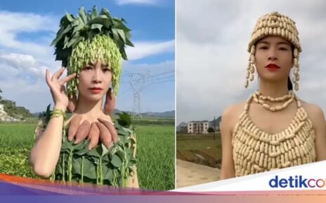Kreatif! Konten Kreator Ini Bikin Gaun Mewah dari Kulit Kacang dan Jagung