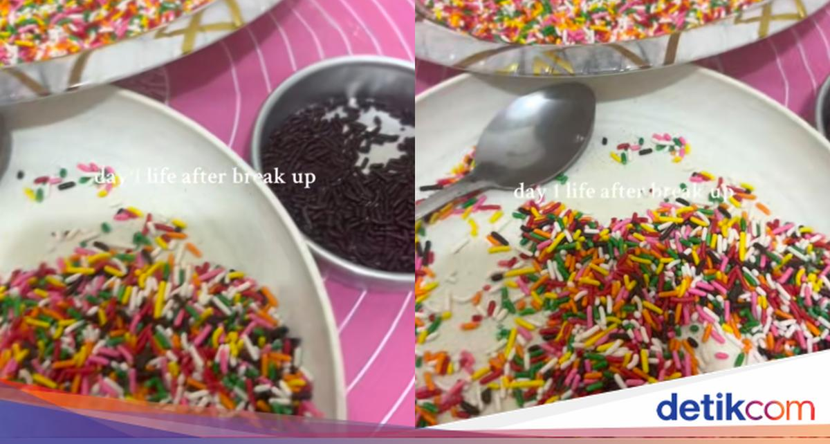 Efek Putus Cinta, Wanita Ini Pisahkan Meses Warna-Warni hingga 2 Jam