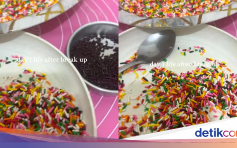 Efek Putus Cinta, Wanita Ini Pisahkan Meses Warna-Warni hingga 2 Jam
