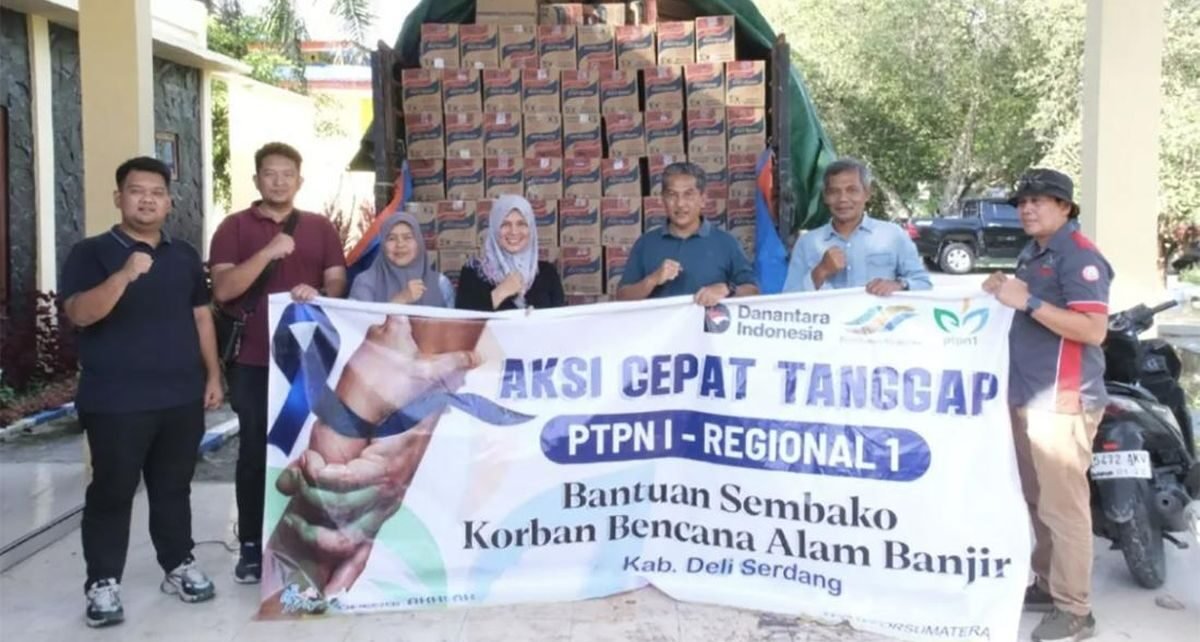 PTPN I Salurkan Bantuan Buat Korban Banjir Deli Serdang dan Langkat