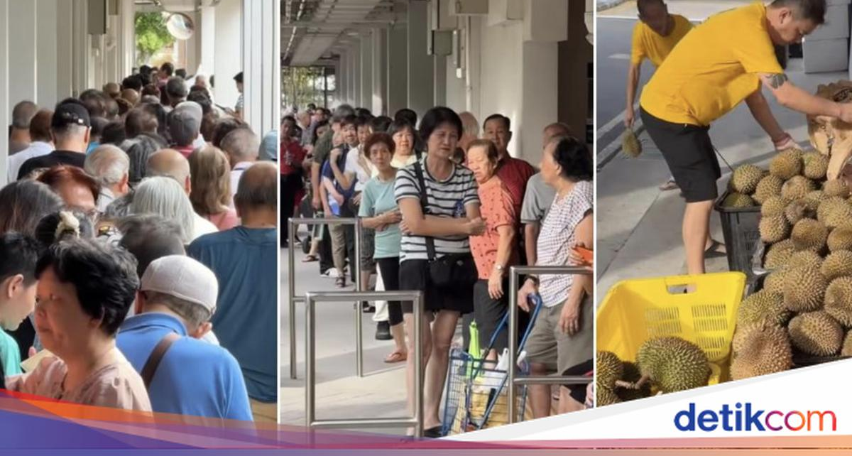500 Lansia Rela Antre Demi Durian Gratis, Ada yang sampai 3 Jam!