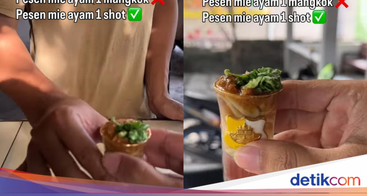 Viral! Kreasi Mie Ayam 'One Shot' di Bantul Pakai Gelas Sloki