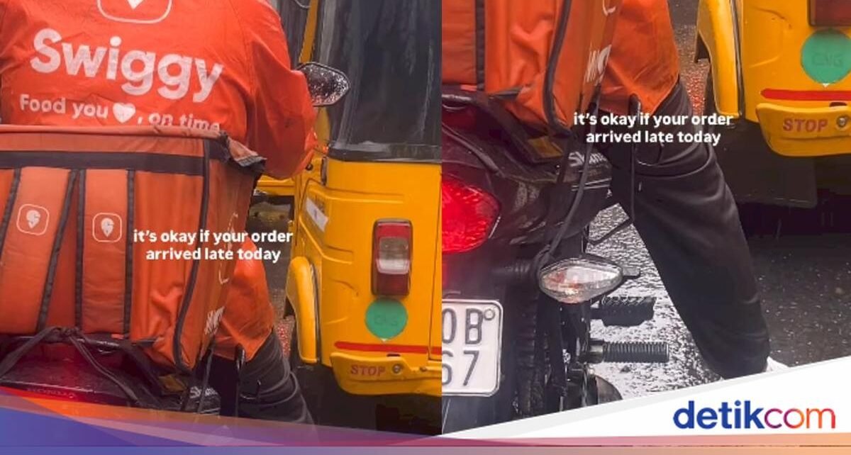 Perjuangan Ojol Antar Makanan Tepat Waktu, Rela Tembus Hujan Deras!